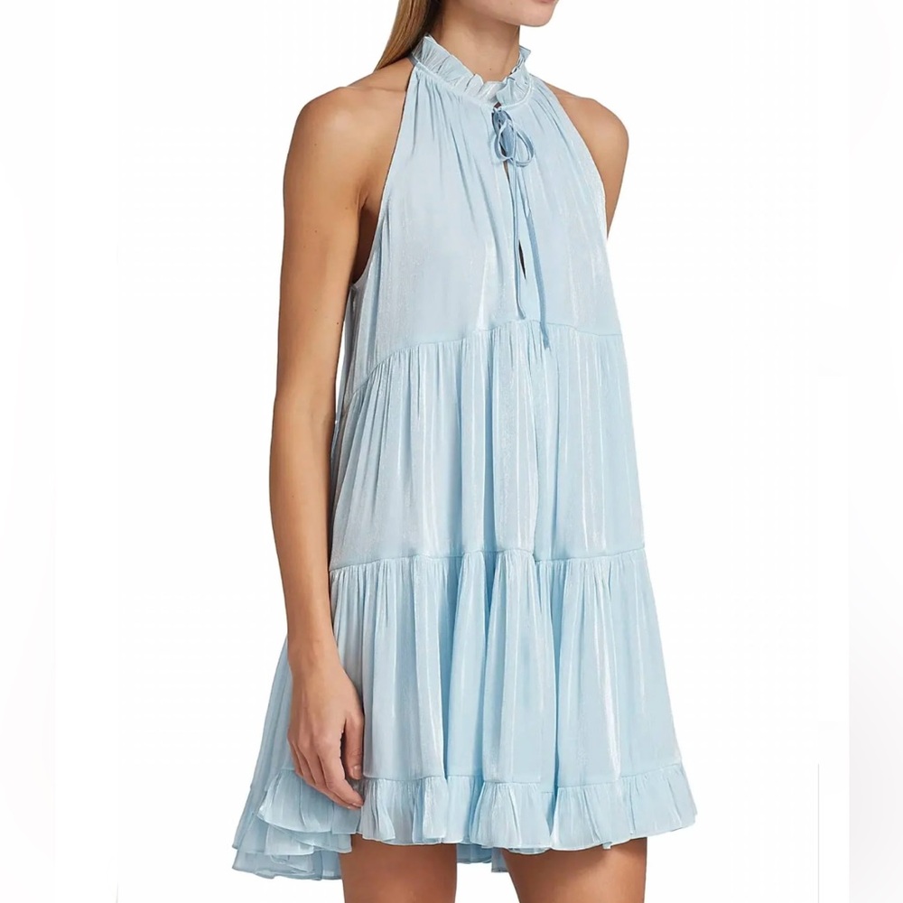 Cinq a sept Elegant Light Blue Halter Dress